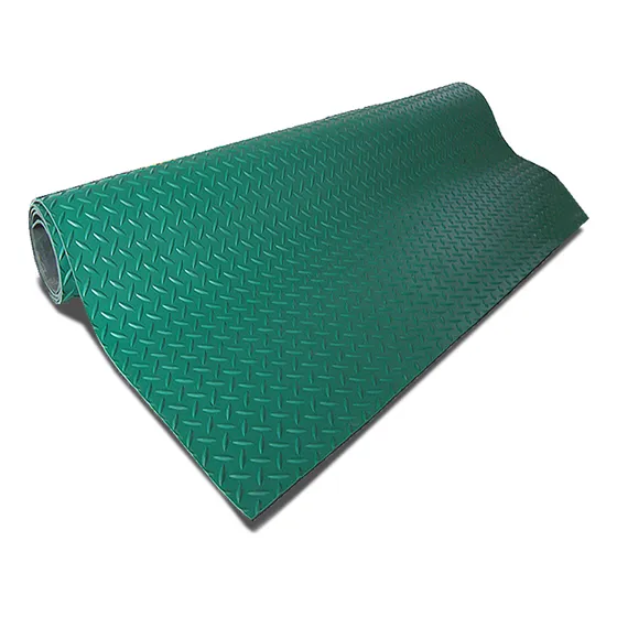 Piso Rollo Diamantado Antiestática Verde 3mmx1,2 X10mts