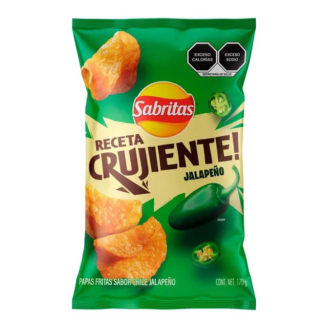 Papas Sabritas Receta Crujiente Jalapeño 170g