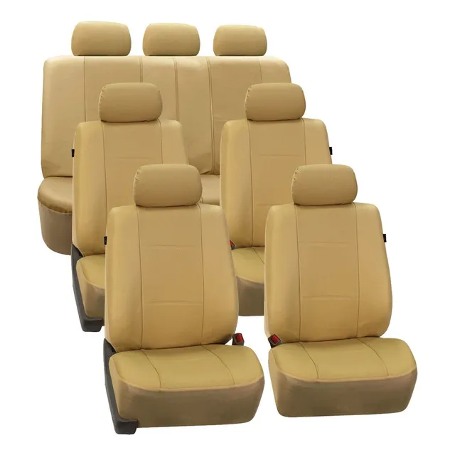 Fh Group Fh-pu007217 3 Row Deluxe Leatherette Car Seat