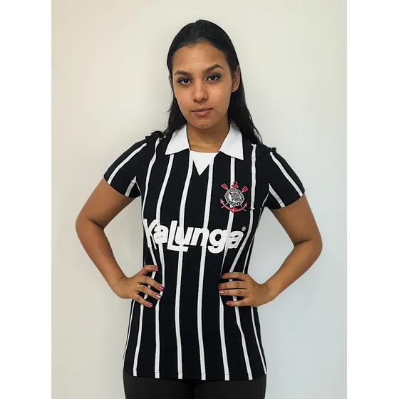 Camisa Corinthians Retrô Kalunga 1990 Feminina Oficial