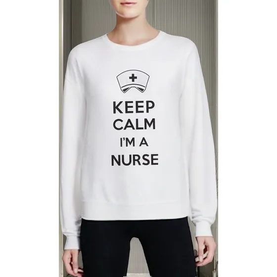 Sudadera Mujer Con Diseño Keep Calm Nurse Enfermera