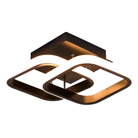 Lustre De Teto Led Cor Preto Piktik Para Banheiro 24x20x12,5cm - 127/220v