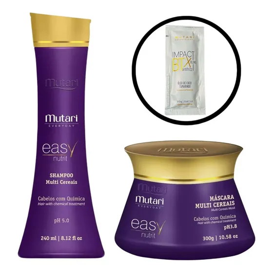 Multi Cereais Easy Nutrit Mutari Shampoo Máscara + Amostra