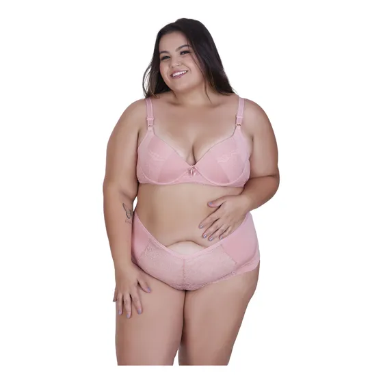 Lingerie Sexy 3conjunto Plus Size Reforçado Bojo Sustentação