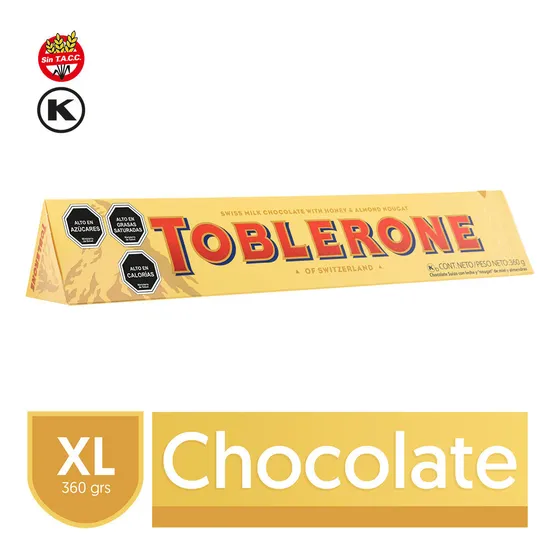 Chocolate Toblerone® De Leche Con Nougat Miel Almendra 360g