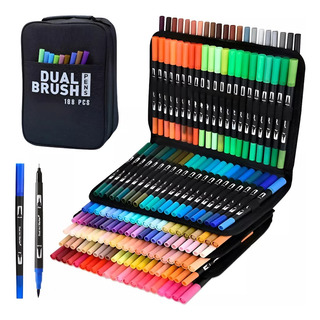 Marcadores Plumones Premiun Dual Brushx168 Con Estuche Marcadores Plumones Premiun Dual Brushx168 Con Estuche