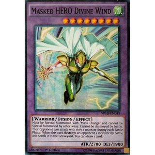 Yugioh! Masked Hero Divine Wind Sdhs-en043 1st Edi Super Yugioh! Masked Hero Divine Wind Sdhs-en043 1st Edi Super