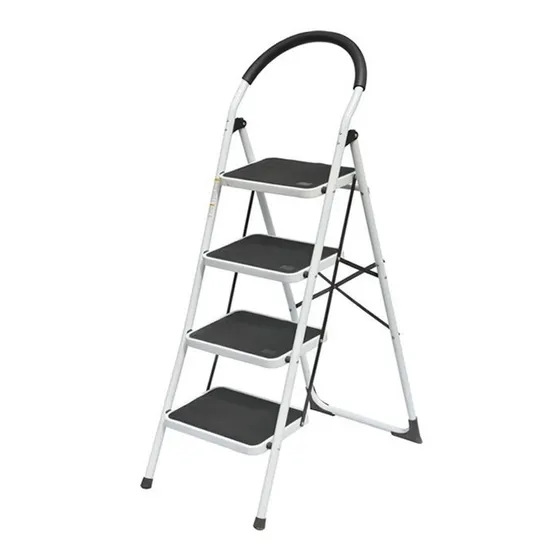 Escalera Plegable Roja Con 4 Escalones Anchos