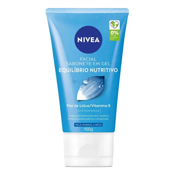 NIVEA Sabonete Facial em Gel Equilíbrio Nutritivo 150g - Limpa profundamente sem ressecar, para uma