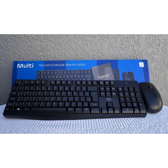 Kit Perifericos Teclado+mouse Sem Fio Preto