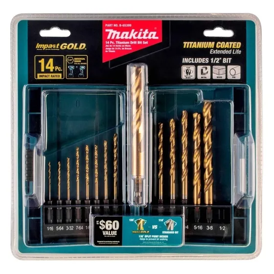 Mechas Makita De Titaniun 14 Piezas Vástago 1/4 