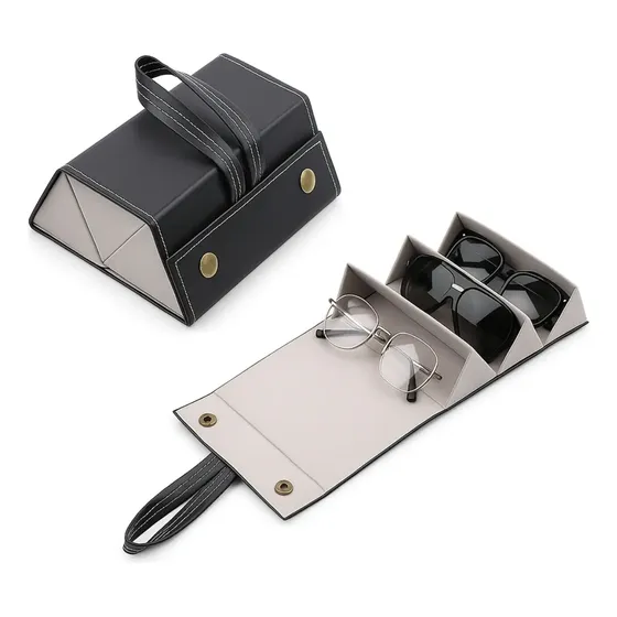 Estojo Portatil 3 Oculos Para Viagem Case Para Óculos