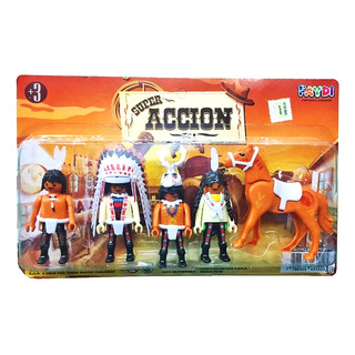 Muñecos Acción Piratas Cowboy Indios X 4 Mundo Cla Fd9810 Muñecos Acción Piratas Cowboy Indios X 4 Mundo Cla Fd9810