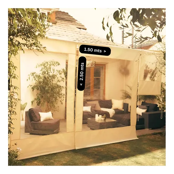 Cortina Roller Cierre De Terraza Beige 1.50*2.50 [m] R2854