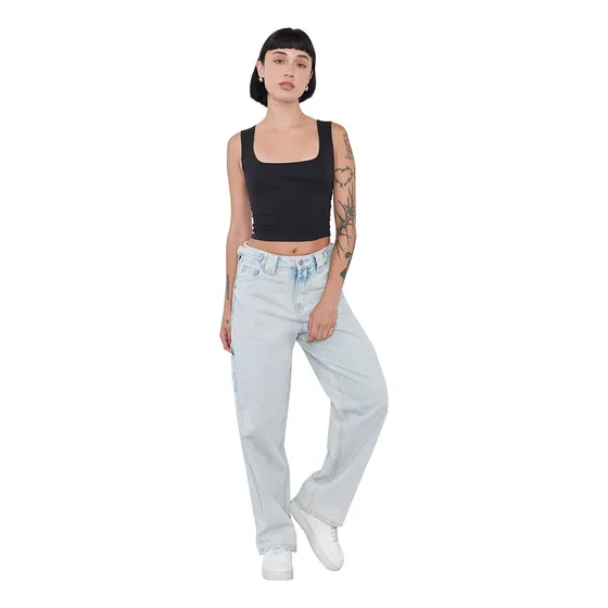 Jeans Mujer Baggy Fit Azul Claro Corona