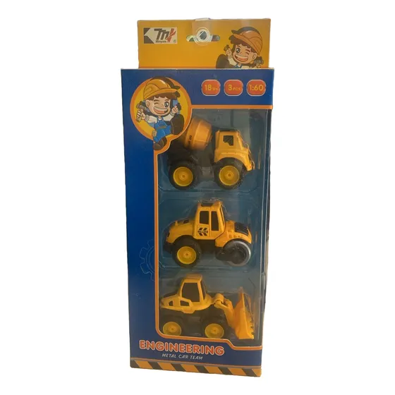 Set De 3 Piezas De Carritos De Construcción