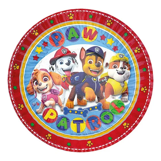 Cotillón Plato Descartable Paw Patrol X 8