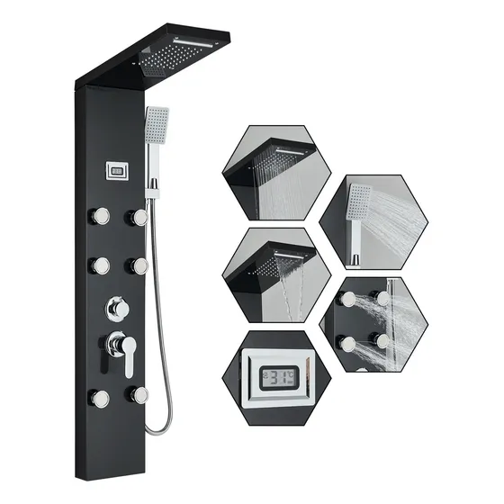 Regadera De Columna Con Hidromasaje Panel De Ducha 5en1
