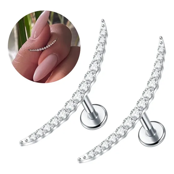 Piercing Orelha Cluster Slim Titânio Antialérgico Helix