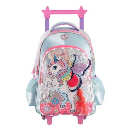 Mochila De Unicornio Con Alas Y Luz Con Ruedas 18 Pulgadas Color Celeste Footy Mochila De Unicornio Con Alas Y Luz Con Ruedas 18 Pulgadas Color Celeste Footy