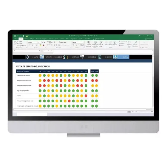 Plantilla Monitoreo Indicadores De Desempeño Kpi Version 2