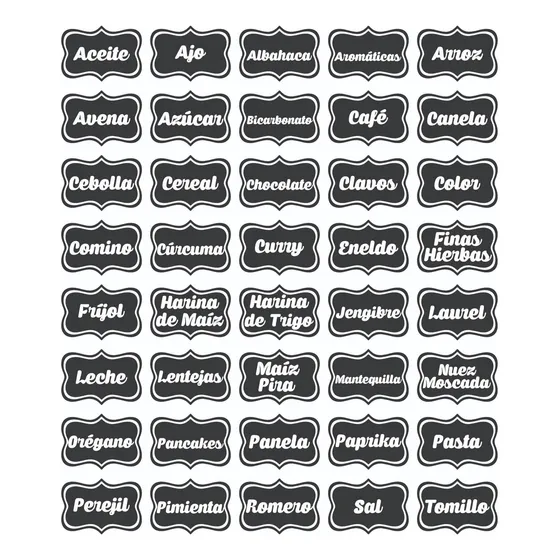 Etiquetas De Condimentos/especias Para Frascos