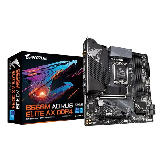 Tarjeta Madre Gigabyte B660m Aorus Elite Ax  Lga1700 2xddr4 