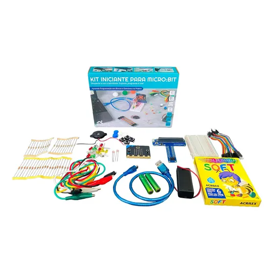 Casa Da Robótica kit iniciante completo microbit micro:bit e scratch com tutorial mais de 90 pcs