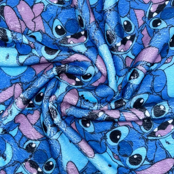 Tecido Fleece Quentinho Lilo Stich Cheio
