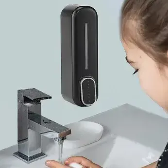 350ml Dispensador De Jabón Manual, Dispensador De Jabón Líquido Y Gel Para Baño Y Cocina, Material Abs Resistente, Ideal Para Limpieza Diaria Y Lavado De Manos, Instalación En Pared Práctica, Negro