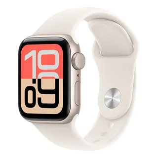 Apple Watch SE 3 GPS • Caixa estelar de alumínio – 44 mm • Pulseira esportiva estelar – M/G - Distribuidor Autorizado