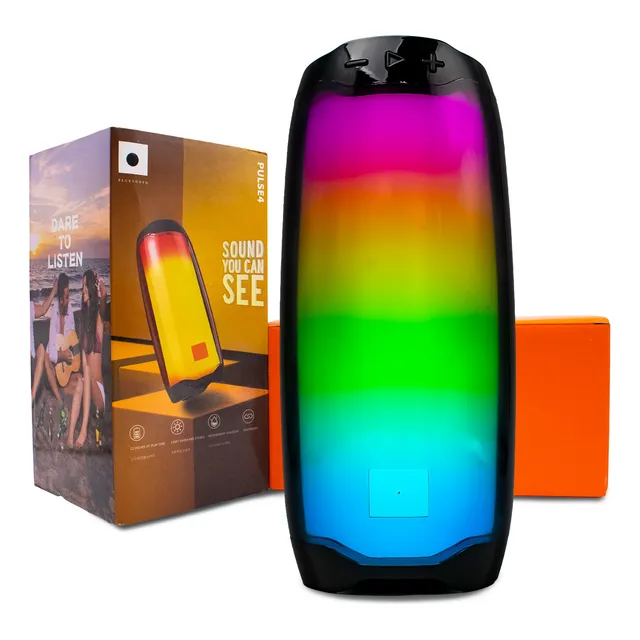 Bocina Bluetooth Portátil Con Luces Led Rgb Usb Tf Aux Negro