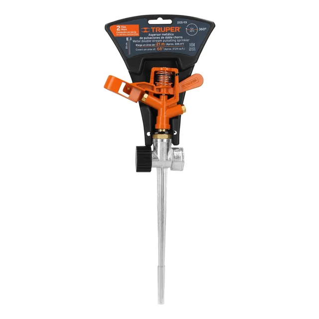 Aspersor Metalico Tipo Estaca 20cm 40 - 50psi 2 Vias Truper