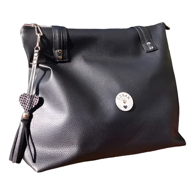  Cartera Aurora Eco Cuero Portanotebook Negro Y Beige 