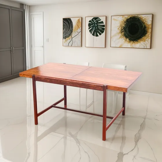 Mesa De Jantar Antiga Design Modernista Madeira Jacarandá
