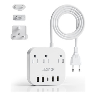 Adaptador Enchufe Europeo Regleta Usb C 4 Puertos 3 Salidas Adaptador Enchufe Europeo Regleta Usb C 4 Puertos 3 Salidas