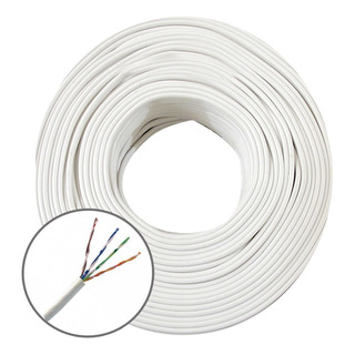 50 Metros Bobina Cable Utp Cat 5e Blanco 8 Hilos Cctv Rj45 50 Metros Bobina Cable Utp Cat 5e Blanco 8 Hilos Cctv Rj45