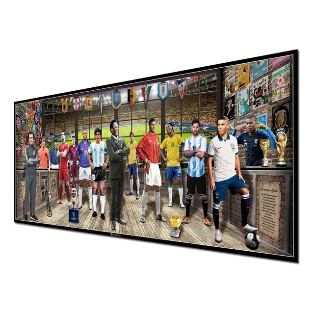 Poster Quadro Placar Futebol Gol Camisa 10 Messi Cr7 60x25cm