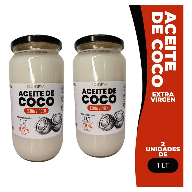 Aceite De Coco Órganico Extra Virgen 2x1 L Di Capona Sintacc