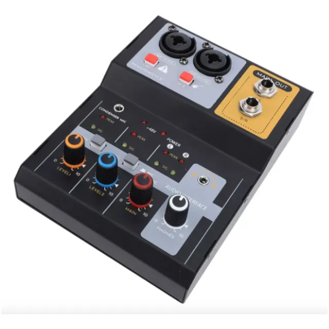 Consola Mezcladora De Audio 2canales Sonido Profesional F-2a