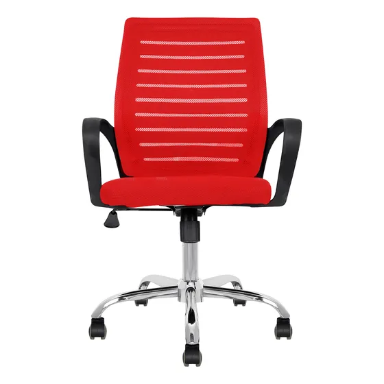 Silla Ejecutiva De Escritorio Oficina Brazo Base Nylon Roja