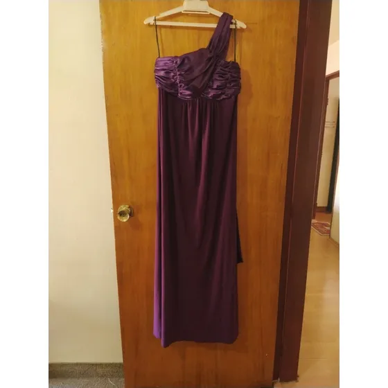 Vestido De Fiesta Largo, Morado, Talla M, Usado