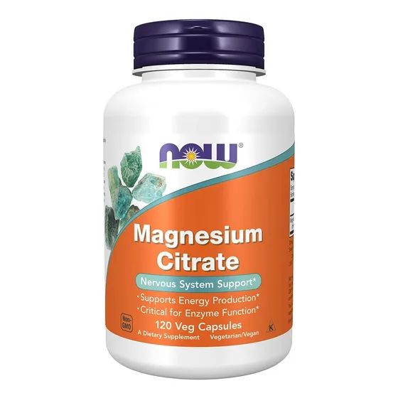 Citrato de Magnésio 120 Cápsulas Magnesium Citrate Now Foods