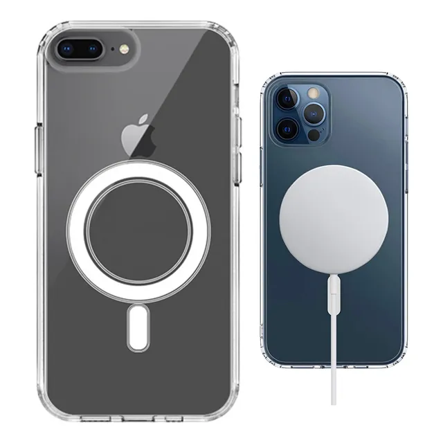 Estuche Funda Transparente Con Carga Magnética Para iPhone