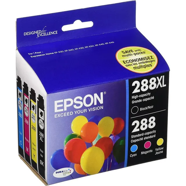 Epson Cartucho De Tinta, 288xl Negro 288 Cian, Magenta, Amar