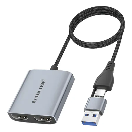 Lemorele Video Capture Card For Game Record And Live Stream Preto