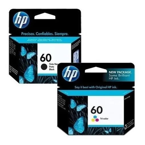 Combo Cartucho Hp 60 Negro Y Colores Original Imp F4280 D110
