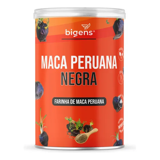 Maca Peruana Negra Raw Em Pó 150g, 5000mg Por Dose, Bigens
