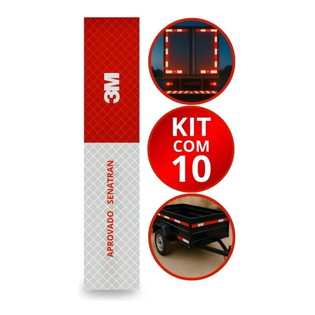 Kit Faixa Refletiva Lateral 3m Caminhão Ônibus Van Original