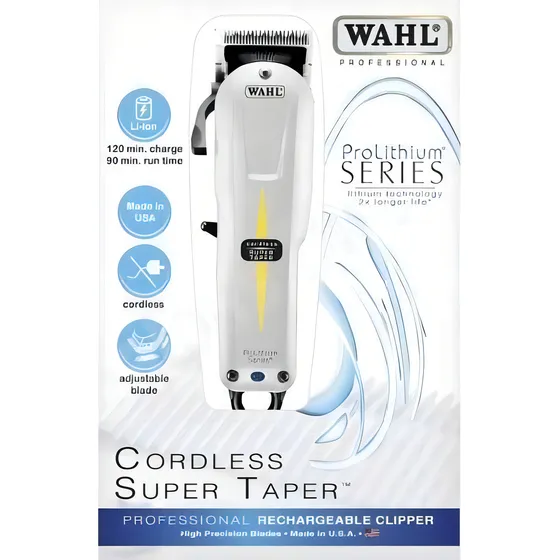 Cortadora de pelo Wahl Professional Super Taper Pro Cordless blanca 220V